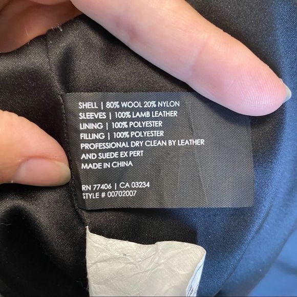 Club Monaco Carolina  Wool Pea Coat Leather Sleeves - Picture 12 of 16